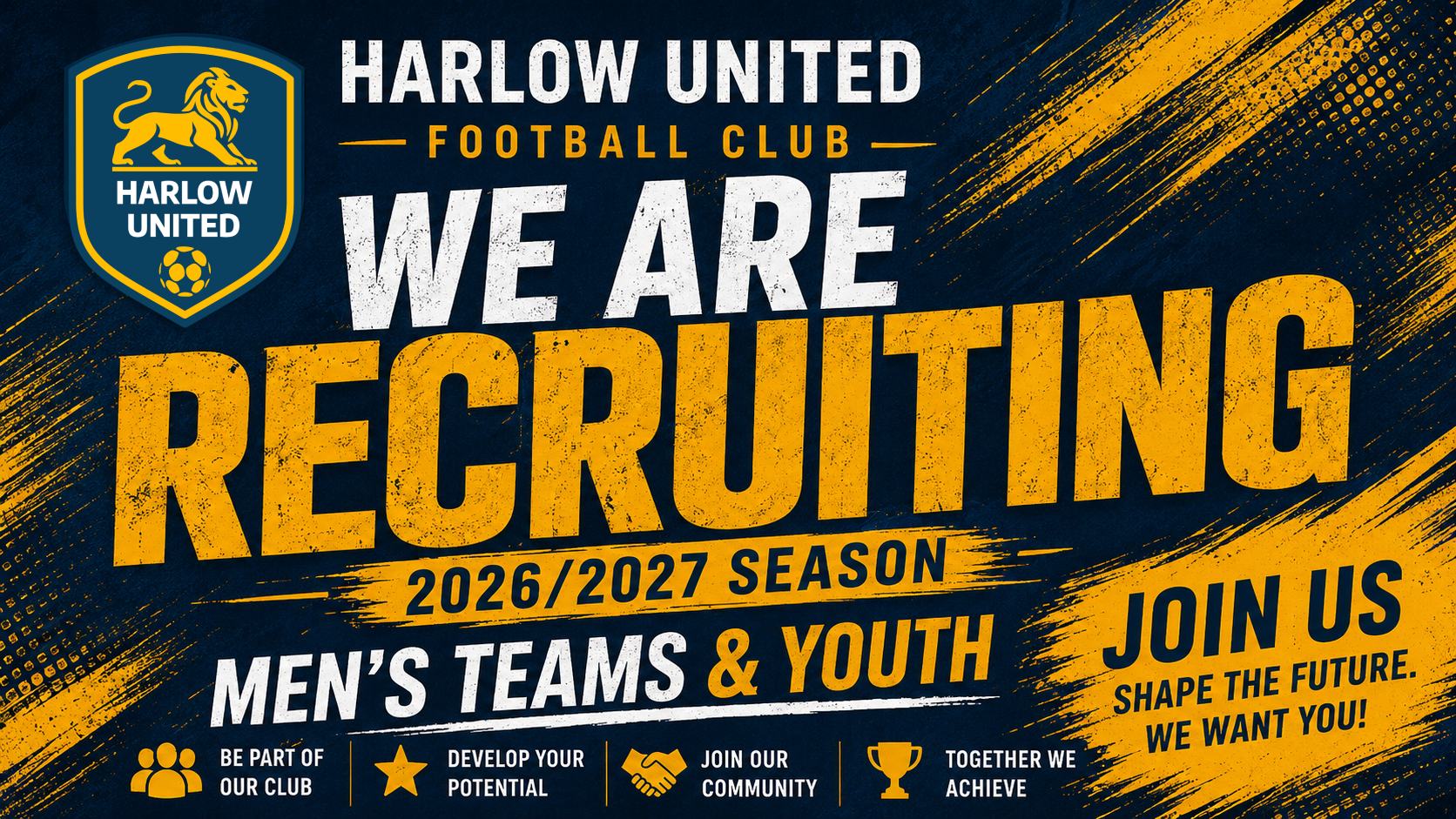 Harlow United FC Recruiting New Players for the 2026/2027 Season